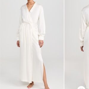 LUNYA BNWT Washable Silk Long Robe in Tranquil White Size XS/S